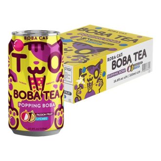   24DB BobaCat maracuja és licsi ízű gyümölcsös buborékos tea 320ml