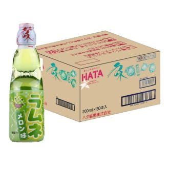   30瓶装 Hatakosen Ramune 碳酸软饮料，蜜瓜味，200毫升