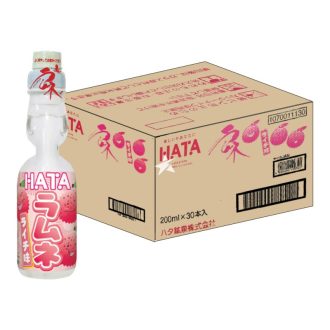   30瓶装 Hatakosen Ramune 荔枝味碳酸软饮料，200毫升