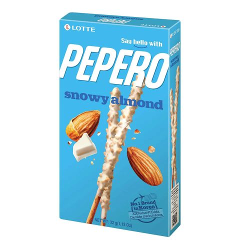40×32g Pepero Kekszrudak Havas Mandula Ízesítéssel