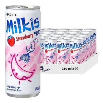 30瓶乐天Milkis草莓味碳酸牛奶饮料 250毫升