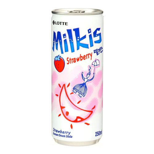 30x250ml Lotte Milkis Szénsavas Tejes Üdítőital Eper Ízesítéssel