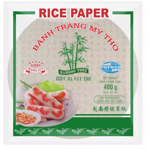 36x400g BambooTree Vietnamese Spring Roll Rice Paper Square 22cm