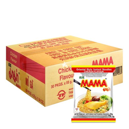 30x55g Mama Brand Oriental Style Instant Tészta Csirke Ízesítéssel