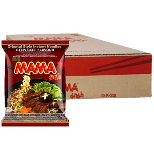30x60g Mama Brand Oriental Style Instant Tészta Marha Ízesítéssel