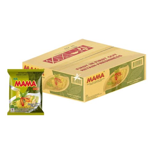 30x55g Mama Brand Instant Tészta Zöld Curry Ízesítéssel