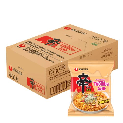 20x137g Nongshim Shin Ramyun Pirított Ramen Tészta Toomba Csípős és Krémes Ízesítéssel