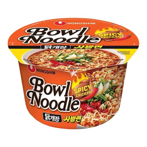 12x100g Nongshim Tálkás Tésztaleves, Csípős Csirke Ízesítéssel