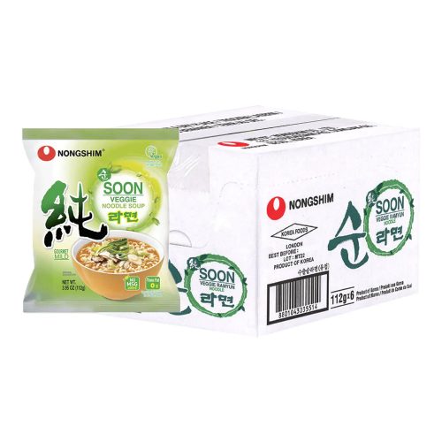 20x112g Nongshim Soon Ramyun Tészta Zöldségleves Ízesítéssel