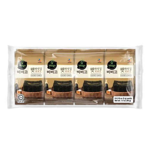 9x40g CJ Bibigo Ropogósan Sült, Koreai Fűszerezésű Alga (5g x 8 db)