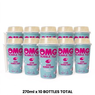   10包 OM克 珍珠奶茶口香糖味饮料，荔枝味，270毫升