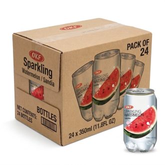 24瓶OKF西瓜味碳酸饮料，每瓶350毫升