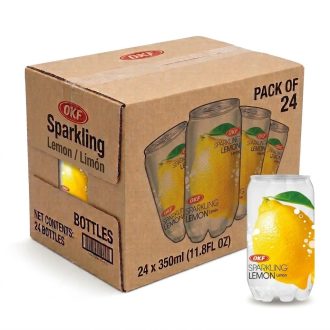 24瓶OKF柠檬味碳酸饮料，每瓶350毫升