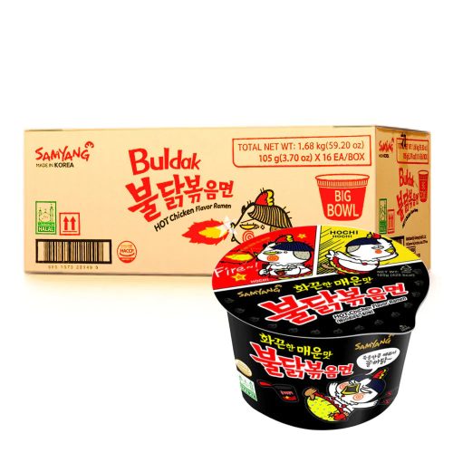 16x105g Samyang Tálkás Buldak Tészta Eredeti Csípős Csirke Ízesítéssel