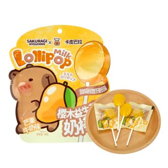 48克水豚益生菌牛奶棒棒糖，芒果牛奶口味