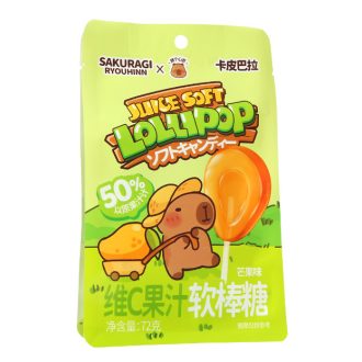 72克水豚维生素C果汁棒棒糖，芒果味