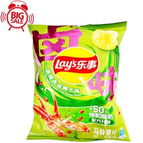 22x70g Lay's Potato Chips Spicy Braised Duck Tongue Flavor