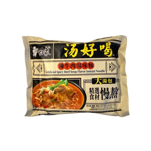 12x114g Baixiang Instant Noodle Mesterséges Fűszeres Marhaleves Ízesítéssel