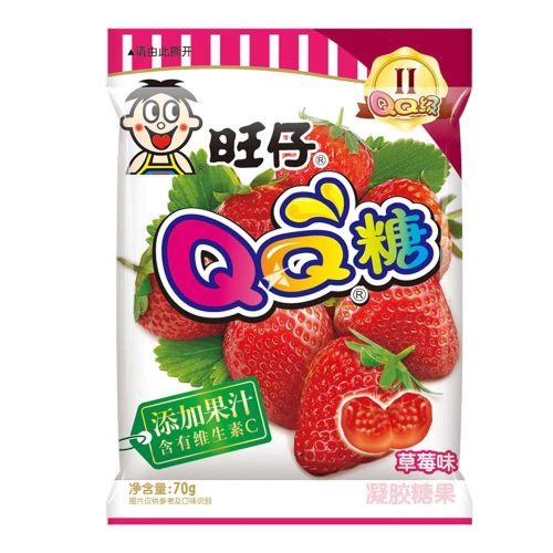 60x70g Want Want QQ Gumicukor Eper Ízesítéssel