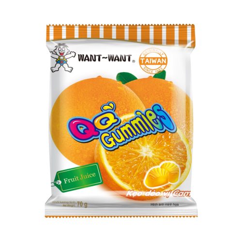 60x70g Want Want QQ Gumicukor Narancs Ízesítéssel