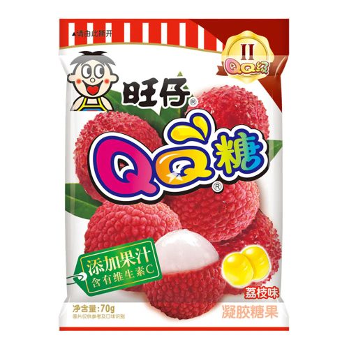 60x70g Want Want QQ Gumicukor Licsi Ízesítéssel
