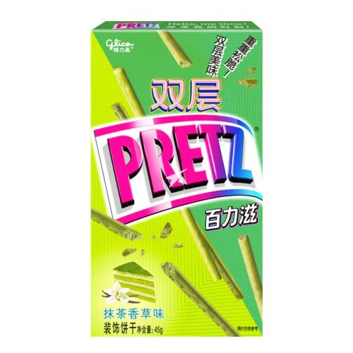 36x45g Glico Double Pretz Stick Biscuits Matcha Vanilla Flavor