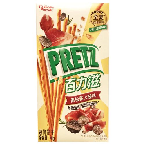 36x41g Glico Pretz Biscuits Sticks Black Truffle Ham Flavor