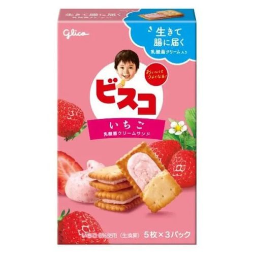 30x60g Bisco Probiotic Sandwich Biscuits Strawberry Flavor