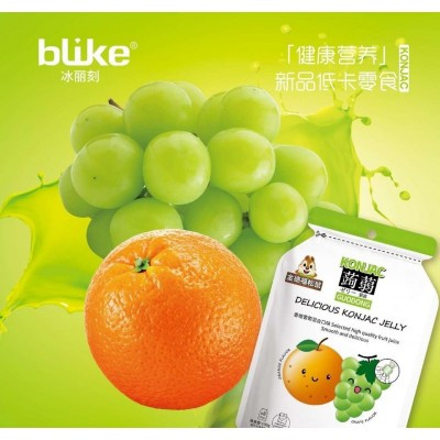 120x100g Jin De Fu Konjac Jelly Orange and Green Grape Mixed Flavor