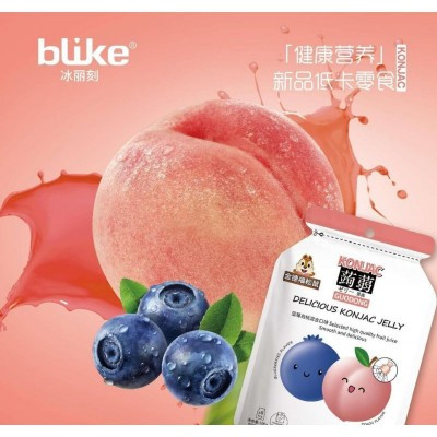 120x100g Jin De Fu Konjac Jelly Blueberry and White Peach Mixed Flavor