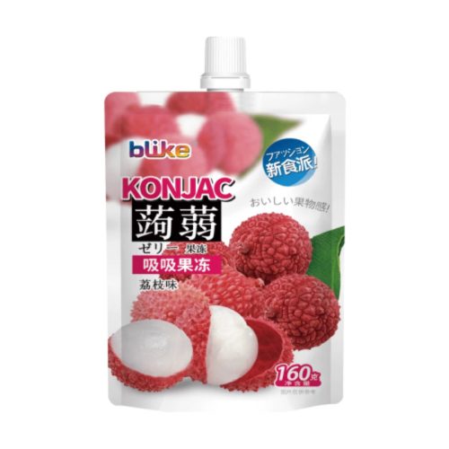 80x160g Jindefu Szívószálas Konjac Zselé, Licsi Ízesítéssel