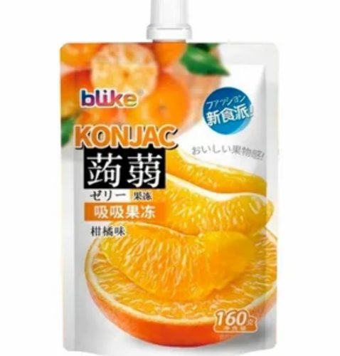 80x160g Jindefu Szívószálas Konjac Zselé, Mandarin Ízesítéssel