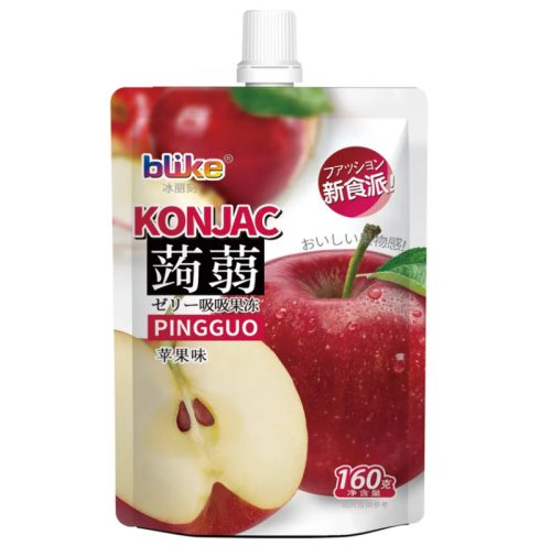80x160g Jindefu Szívószálas Konjac Zselé, Alma Ízesítéssel