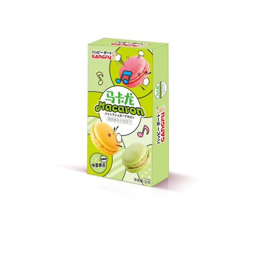 48x50g Gangfu Popping Candy Macarons Matcha Flavor