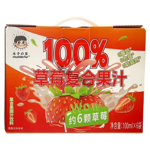 108x100ml Muzi Tea Compound Juice Strawberry Flavor