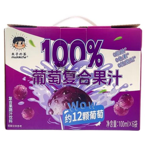 108x100ml Muzi Tea Mixed Juice Grape Flavor