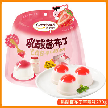 12x230g Qiao Mama Lactic Acid Bacteria Pudding Strawberry Flavor