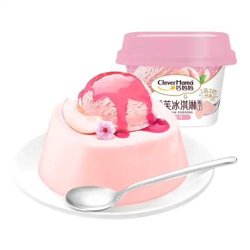 24x165g Qiao Mama Ice Cream Pudding White Peach Flavor