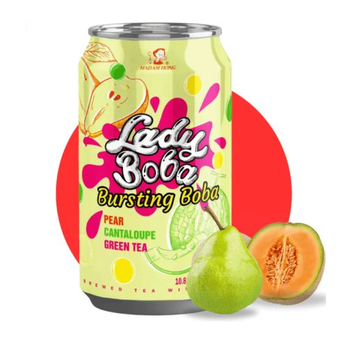 24x320ml Madam Hong LADYBOBA Pearl Tea Melon and Pear Flavor